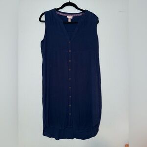 Knox Rose Navy Button-Front Rayon Dress - Size Small